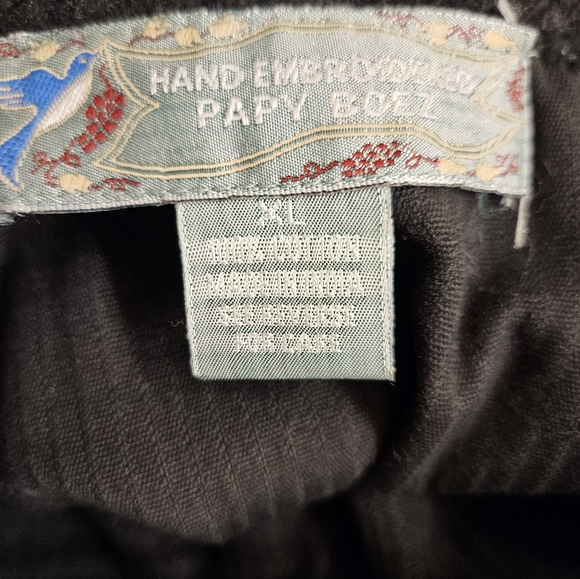 Vintage - Hand Embroidered PAPY BOEZ Black Corduroy Maxi Jumper - XL - Picture 8 of 8